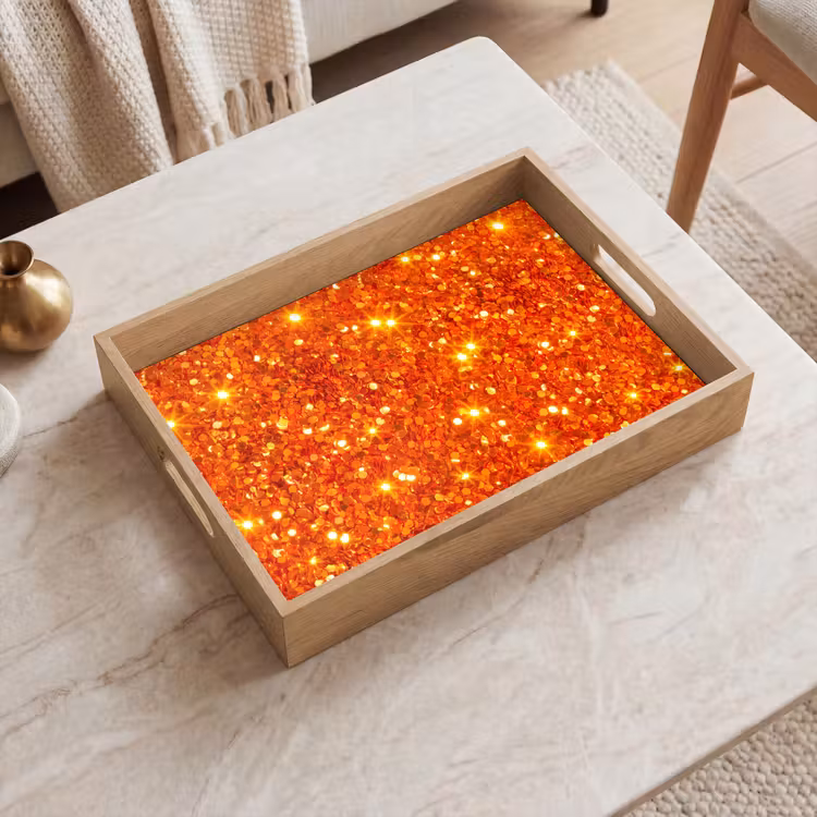 Dienblad - Glitter - Oranje - Abstract — 2