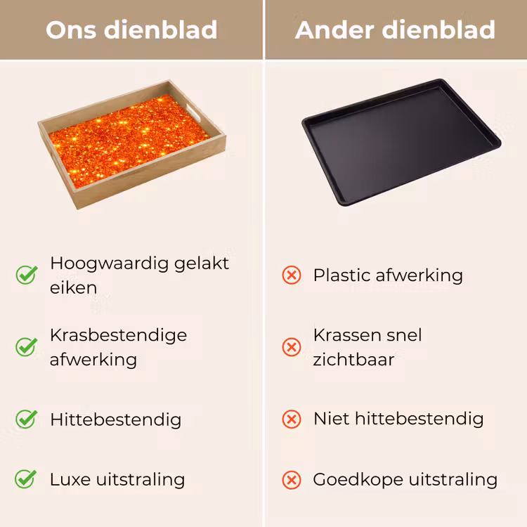 Dienblad - Glitter - Oranje - Abstract — 3