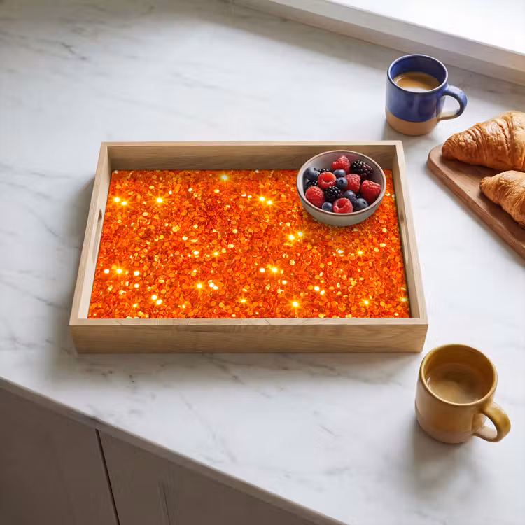 Dienblad - Glitter - Oranje - Abstract — 4