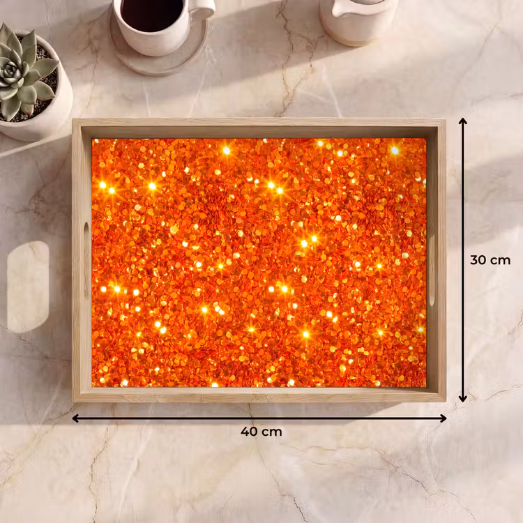 Dienblad - Glitter - Oranje - Abstract — 9
