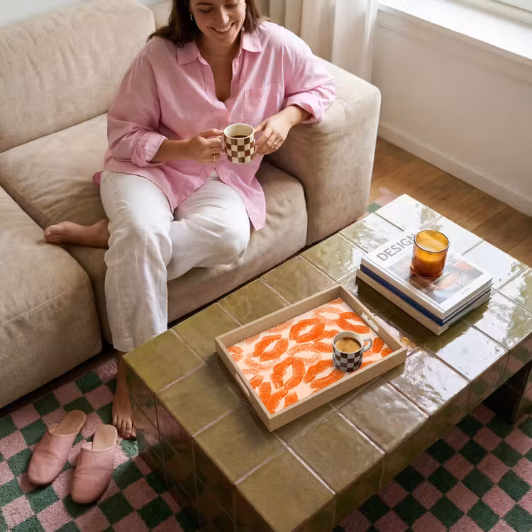 Dienblad - Oranje kusafdrukken - Liefde — 6