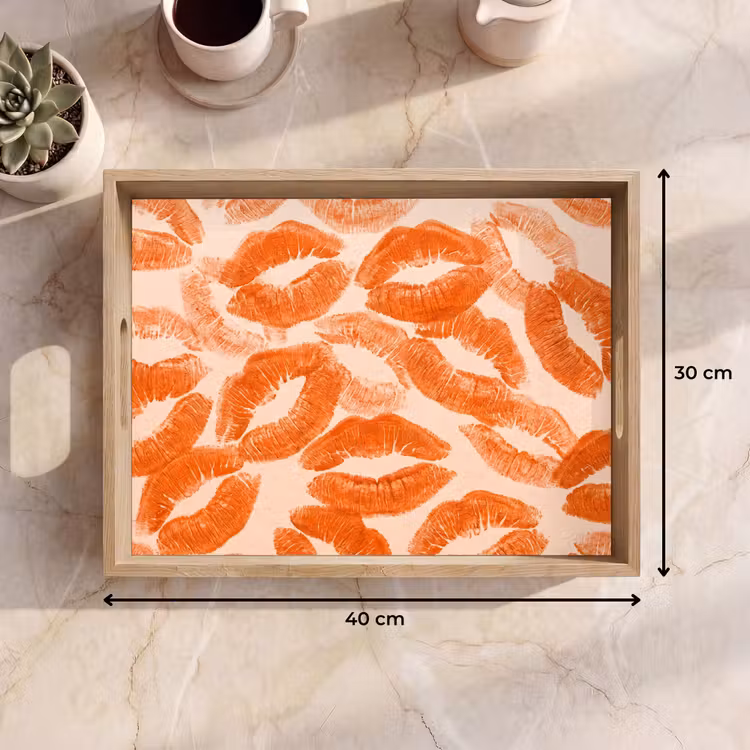 Dienblad - Oranje kusafdrukken - Liefde — 9