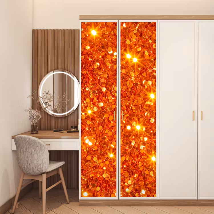 Deursticker - Glitter - Oranje - Abstract — 5