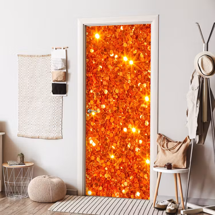 Deursticker - Glitter - Oranje - Abstract — 8