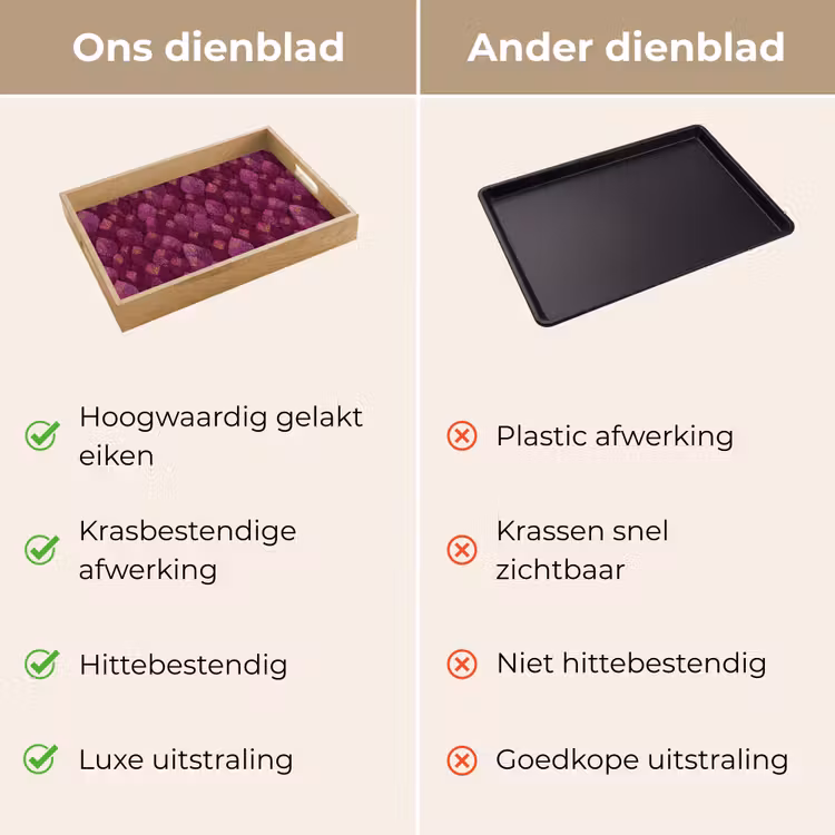 Dienblad - Bladeren - Patroon - Burgundy — 3