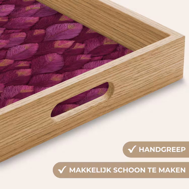 Dienblad - Bladeren - Patroon - Burgundy — 5