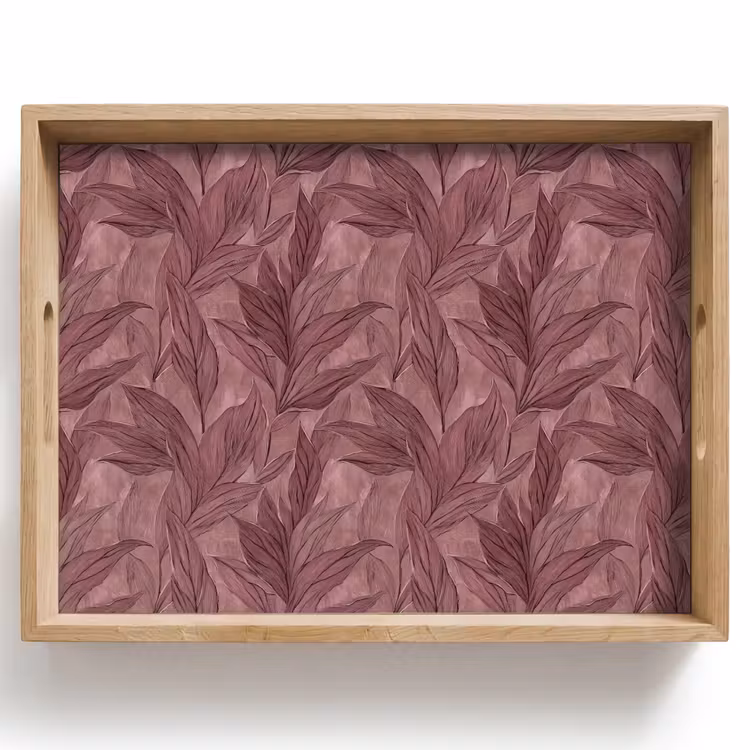 Dienblad - Bladeren - Patroon - Paars — 1