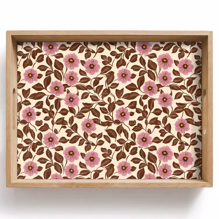 Dienblad - Bloemen - Bladeren - Kleurrijk — 1