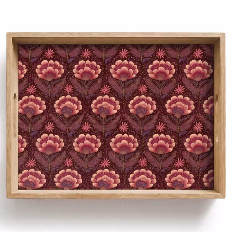 Dienblad - Bloemen - Waaier - Paars — 1