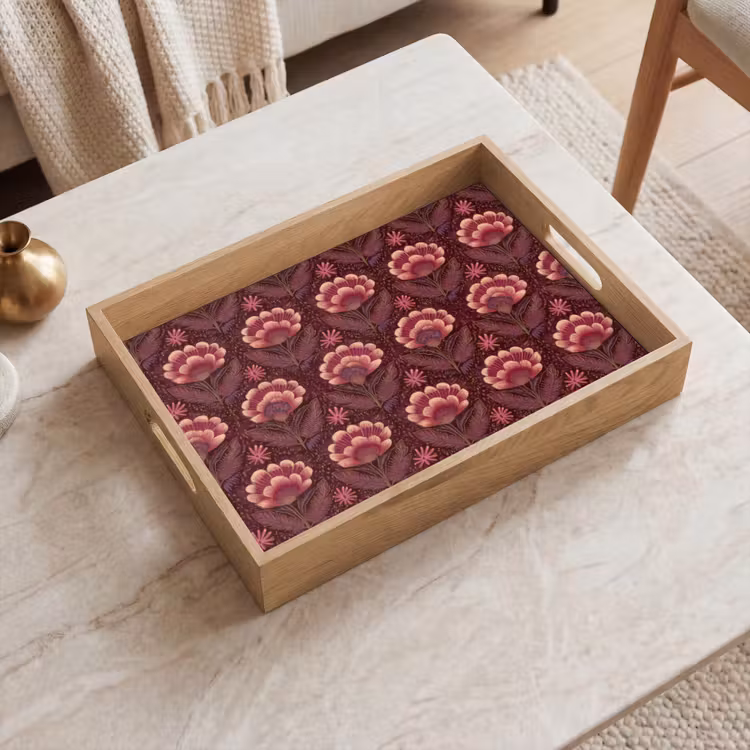Dienblad - Bloemen - Waaier - Paars — 2