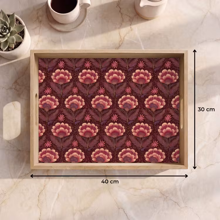 Dienblad - Bloemen - Waaier - Paars — 9