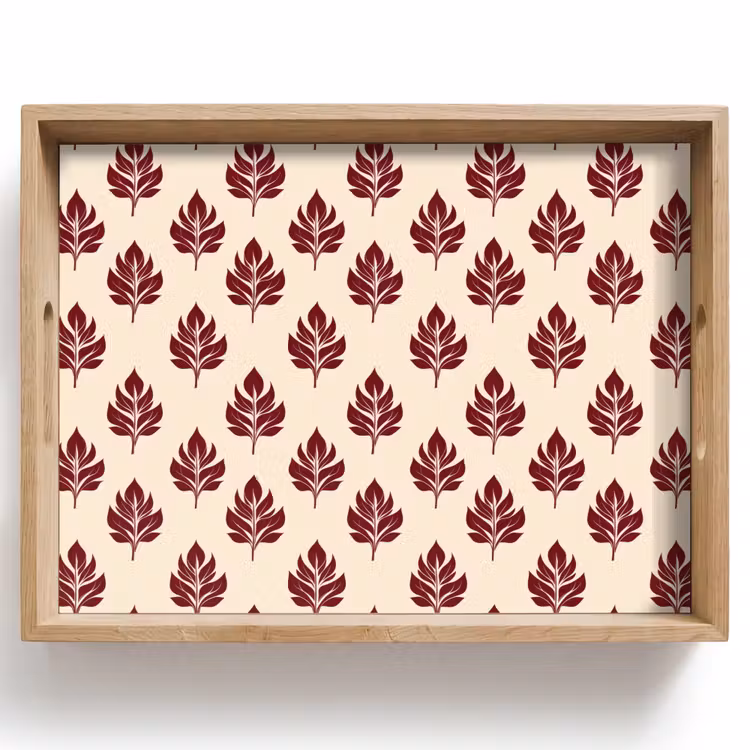 Dienblad - Botanisch - Patroon - Bordeaux — 1