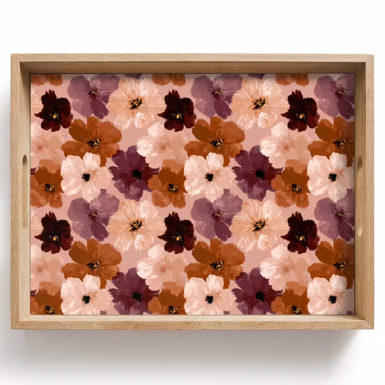 Dienblad - Bloemen - Abstract - Aardetinten — 1