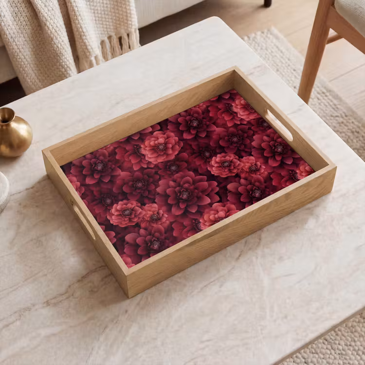 Dienblad - Dahlias - Bloemen - Rood — 2