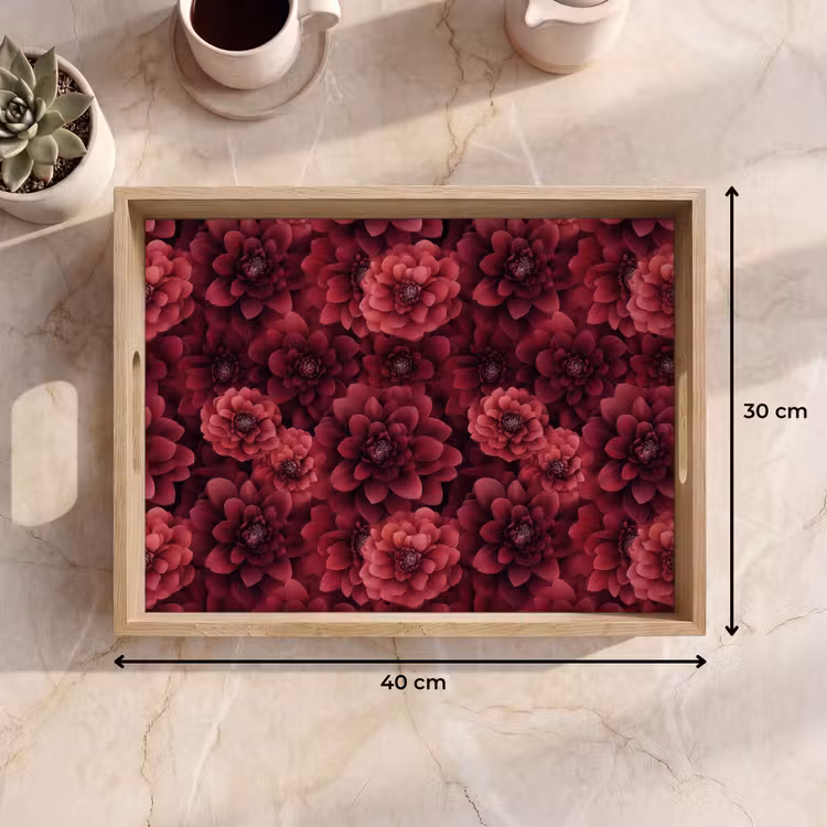Dienblad - Dahlias - Bloemen - Rood — 9
