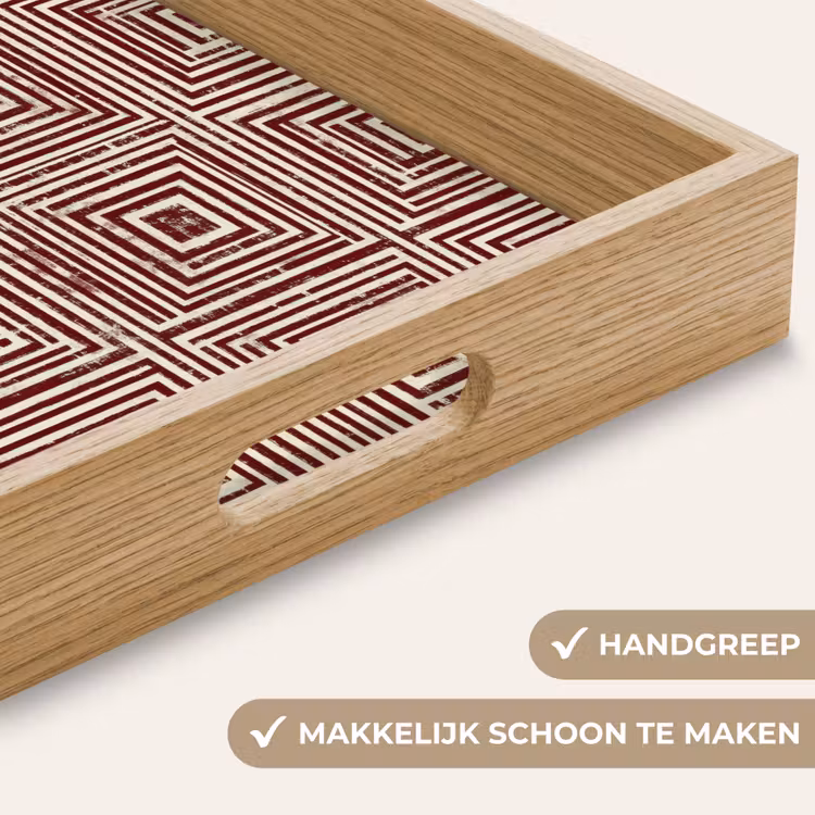 Dienblad - Geometrisch - Patroon - Rood — 5