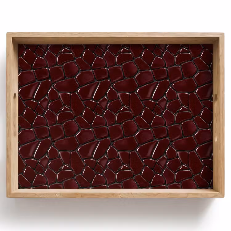 Dienblad - Mozaïek - Tegel - Bordeauxrood — 1