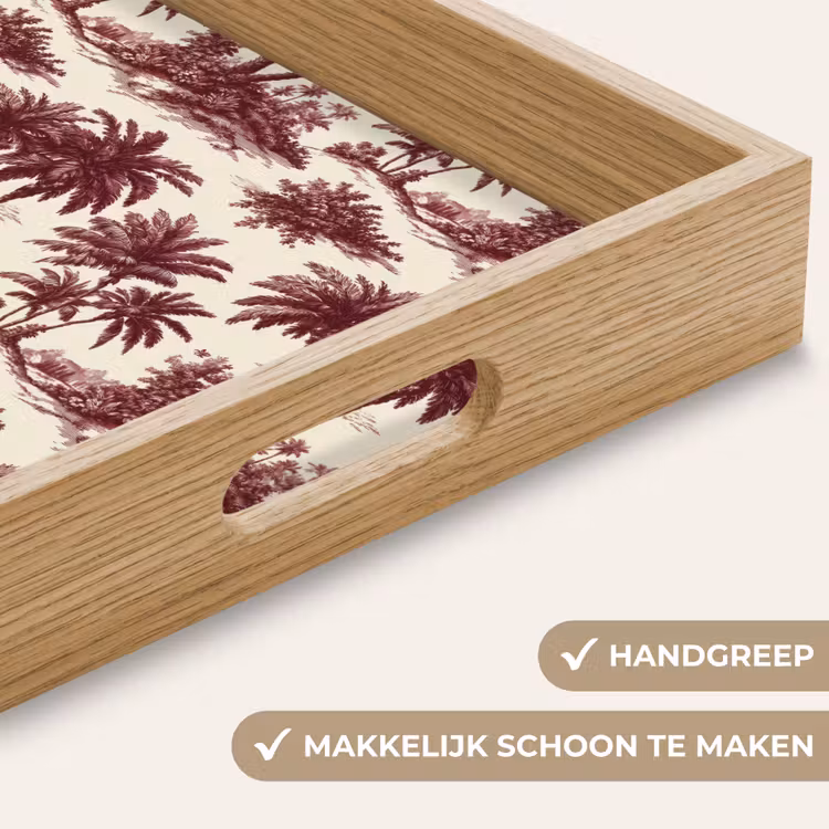 Dienblad - Tropisch - Geometrisch - Bordeauxrood — 5