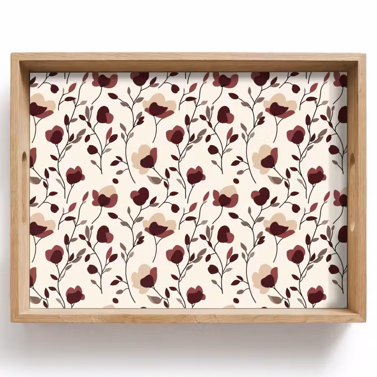 Dienblad - Bloemen - Botanisch - Bordeaux — 1