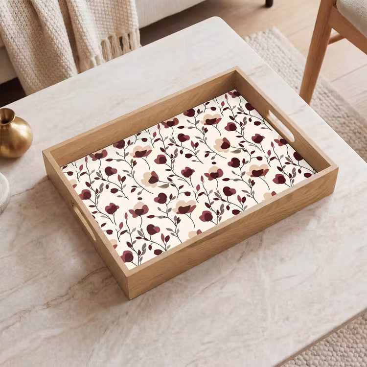 Dienblad - Bloemen - Botanisch - Bordeaux — 2