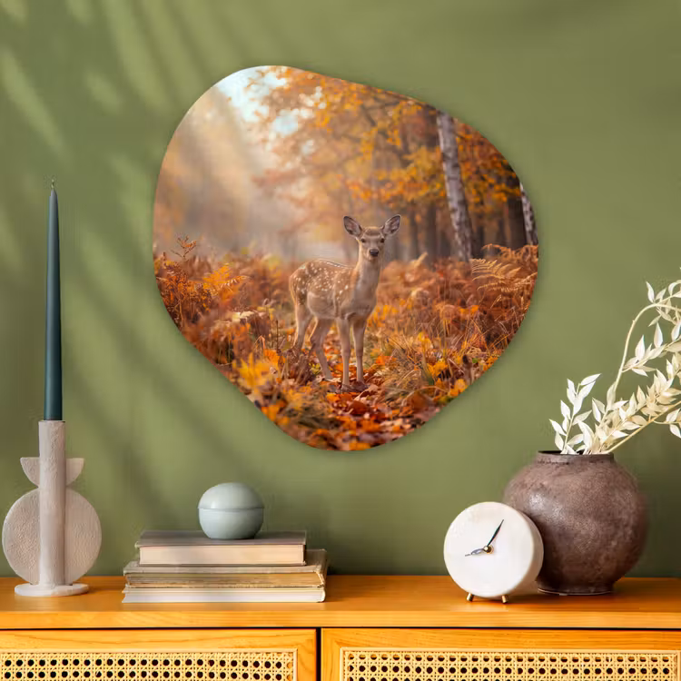 Organisch schilderij - Glas - Hert - Herfst - Dieren — 2
