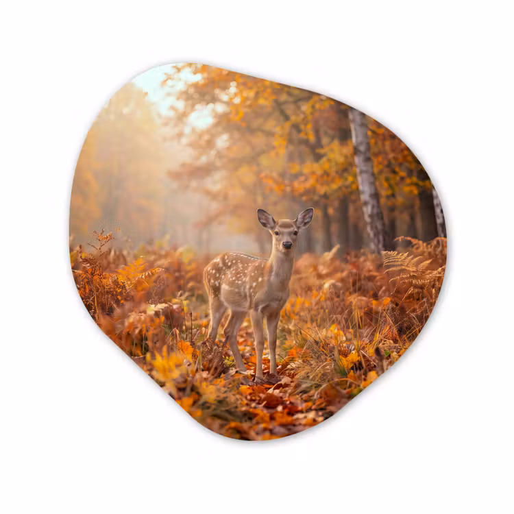 Organisch schilderij - Forex - Hert - Herfst - Dieren