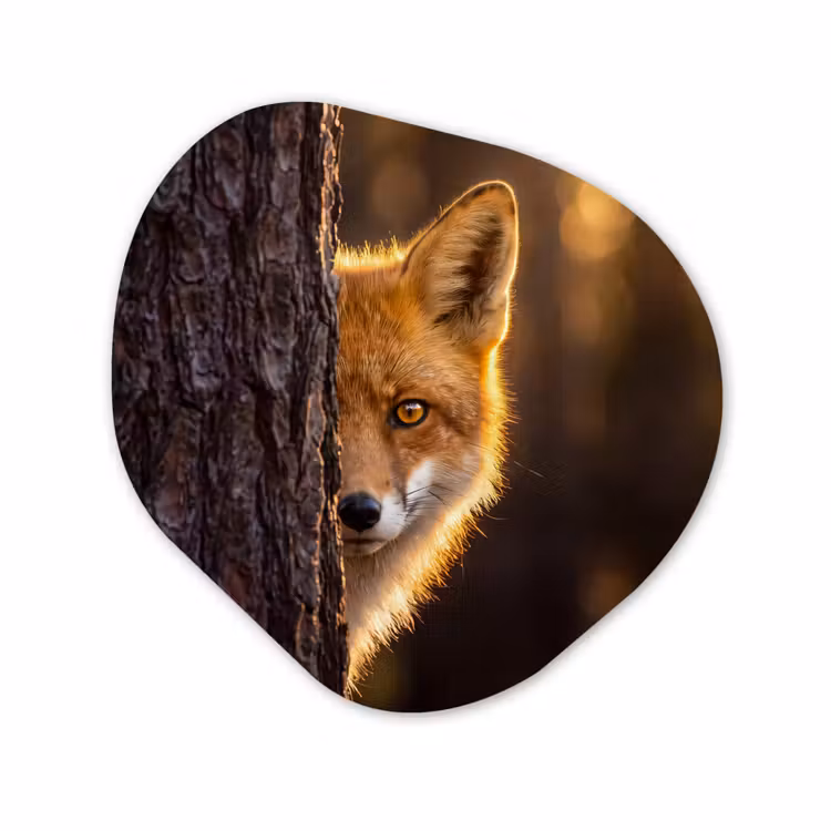 Organisch schilderij - Forex - Vos - Dieren - Licht