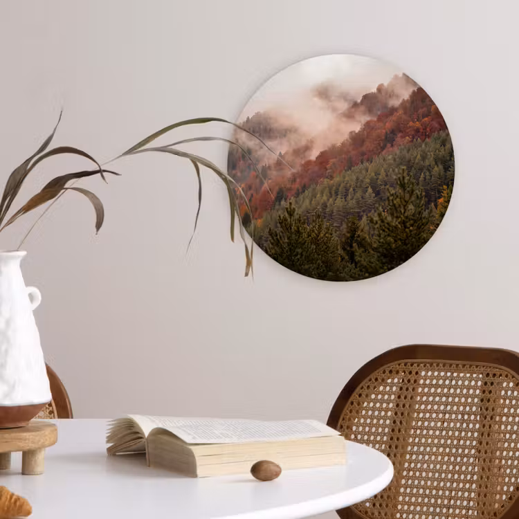 Wandcirkel - Glas - Bos - Mist - Natuur — 4