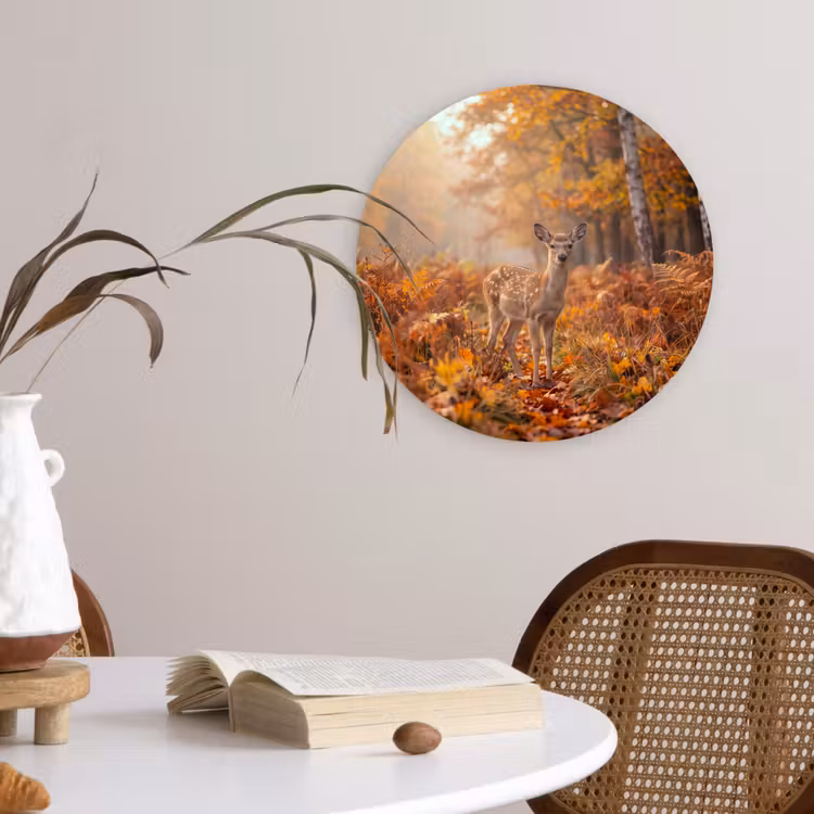 Wandcirkel - Glas - Hert - Herfst - Dieren — 4
