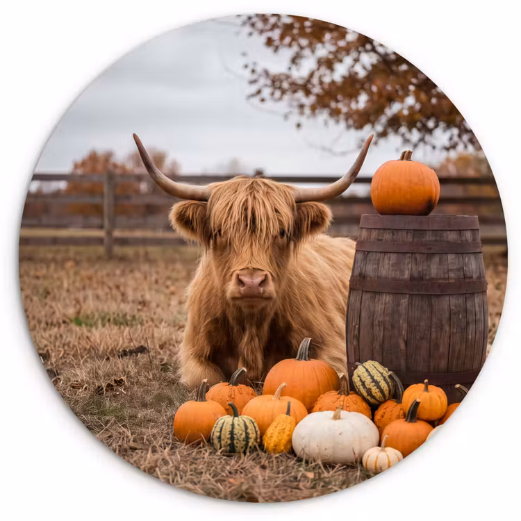 Wandcirkel - Glas - Rund - Pompoen - Herfst — 1