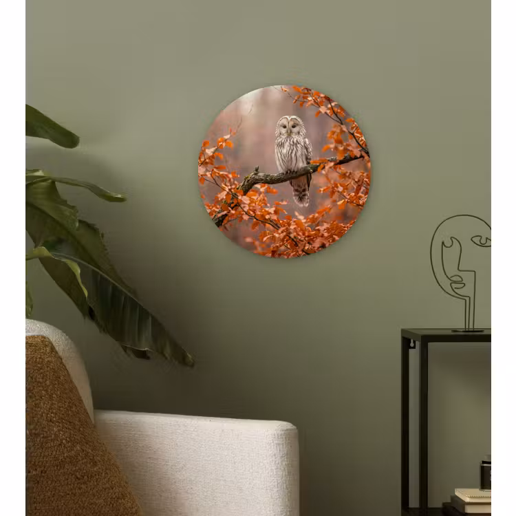 Wandcirkel - Glas - Vogel - Boom - Herfst — 3