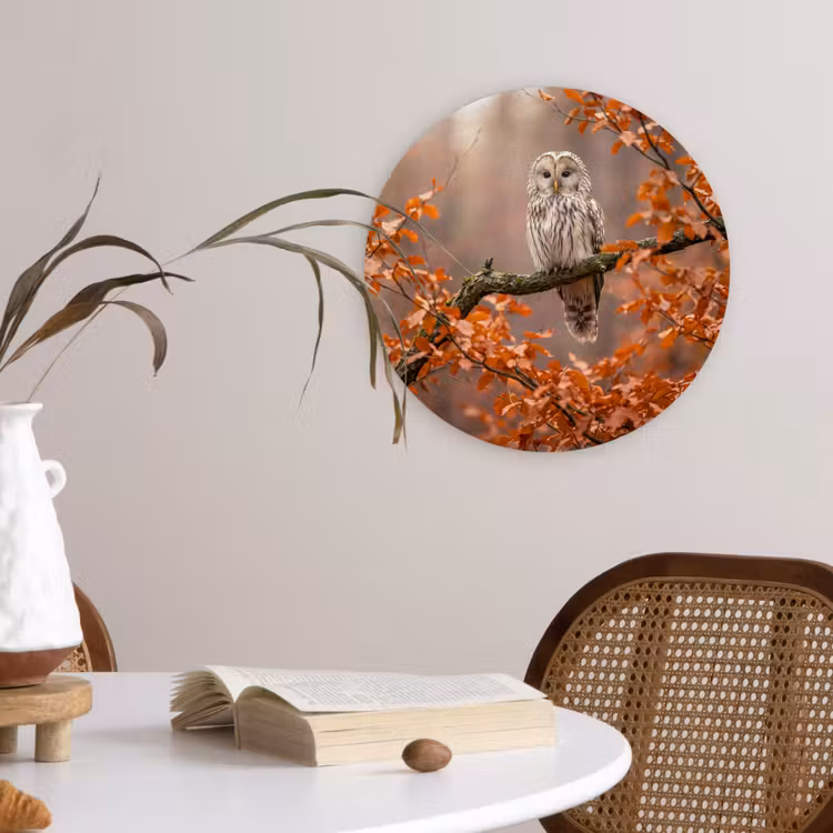 Wandcirkel - Glas - Vogel - Boom - Herfst — 4