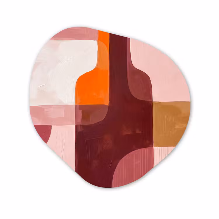Organisch schilderij - Forex - Abstract - Roze - Modern