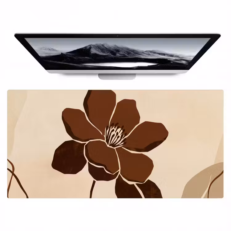 Bureau onderlegger - Bloemen - Abstract - Bruin — 1
