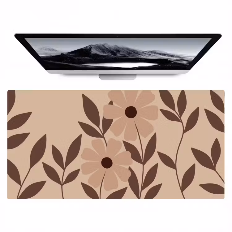 Bureau onderlegger - Bloemen - Modern - Bruin