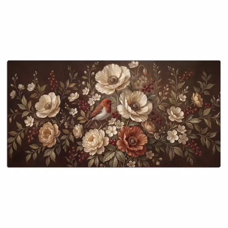 Bureau onderlegger - Bloemen - Vogel - Klassiek — 2