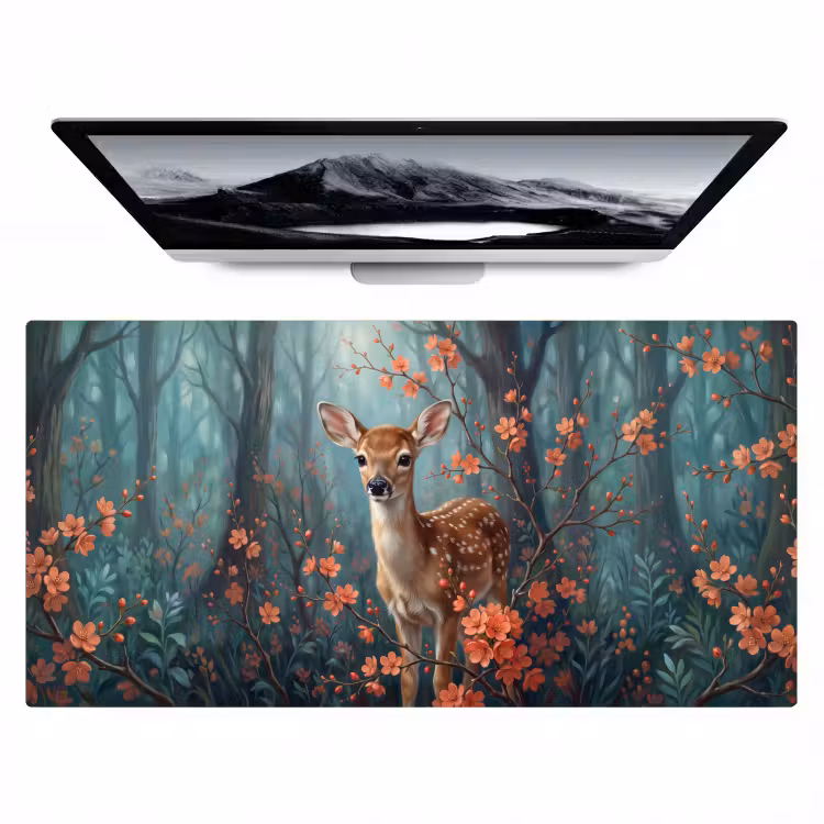 Bureau onderlegger - Dier - Bloemen - Bos