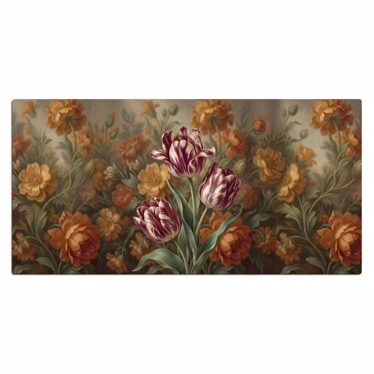 Bureau onderlegger - Tulpen - Paars-wit - Kunst — 2
