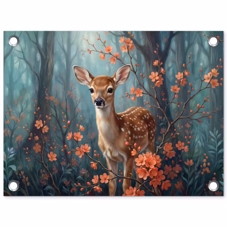 Tuinposter - Dier - Bloemen - Bos — 1