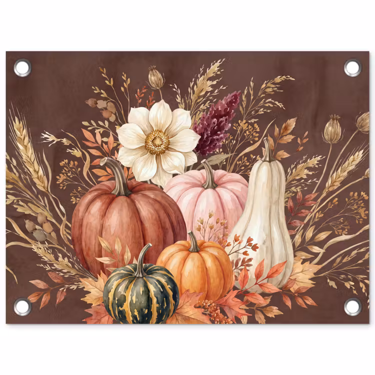 Tuinposter - Pompoenen - Herfst - Aquarel