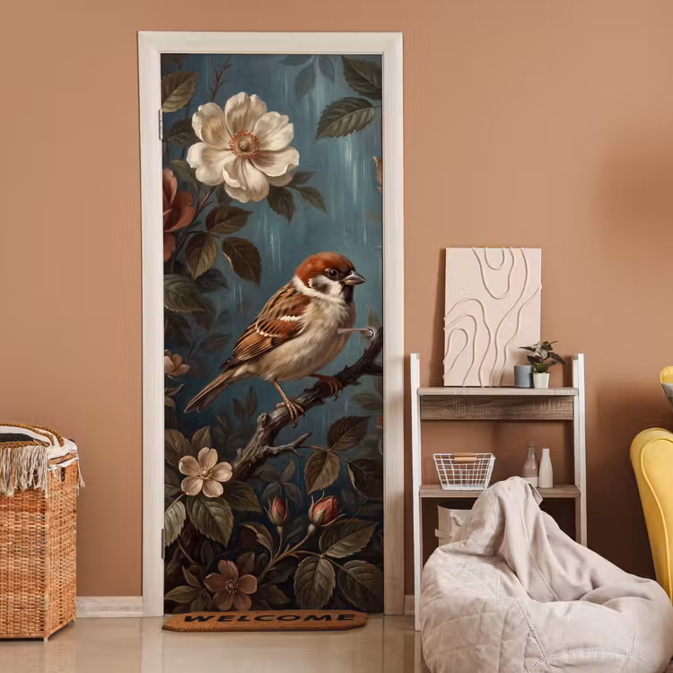 Deursticker - Vogel - Tak - Klassiek — 2