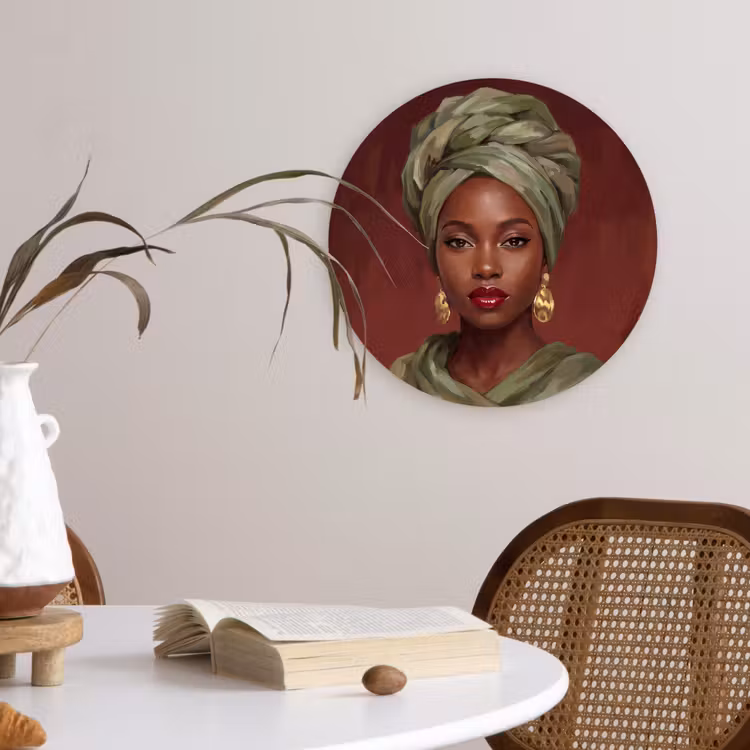 Wandcirkel - Glas - Vrouw - Portret - Kunst — 4