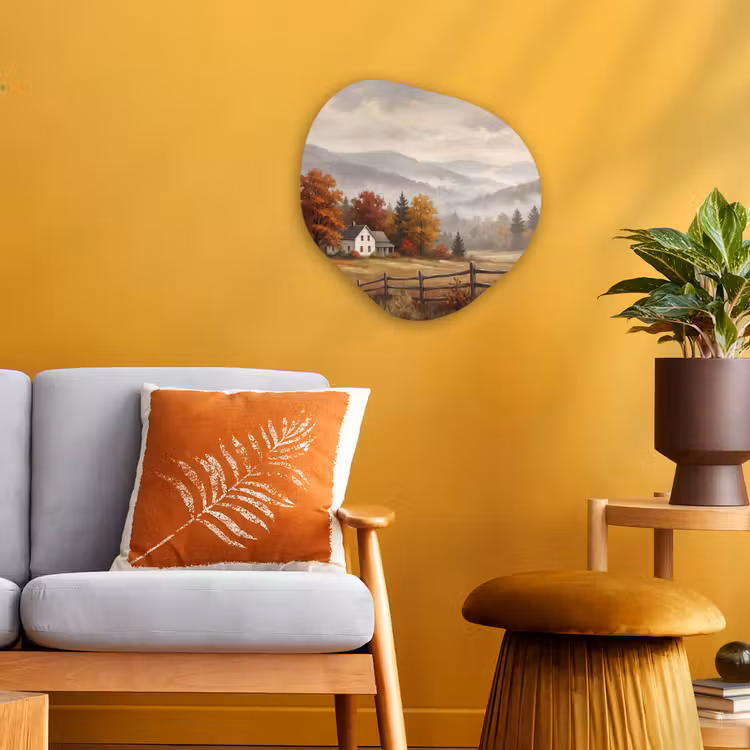 Organisch schilderij - Forex - Huis - Landschap - Herfst — 3