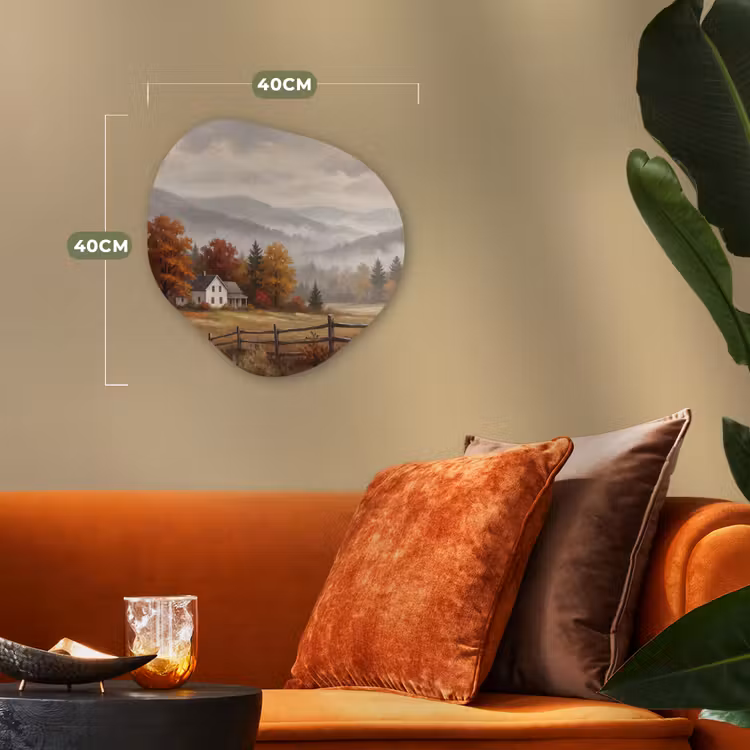 Organisch schilderij - Forex - Huis - Landschap - Herfst — 4
