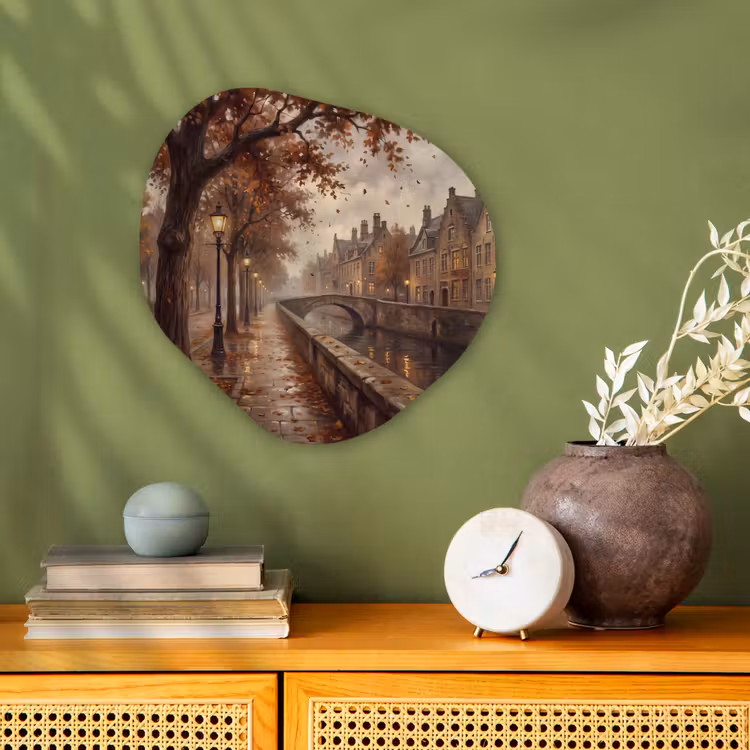 Organisch schilderij - Forex - Kanaal - Herfst - Stad — 2