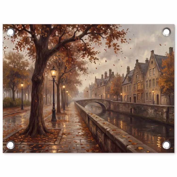 Tuinposter - Kanaal - Herfst - Stad