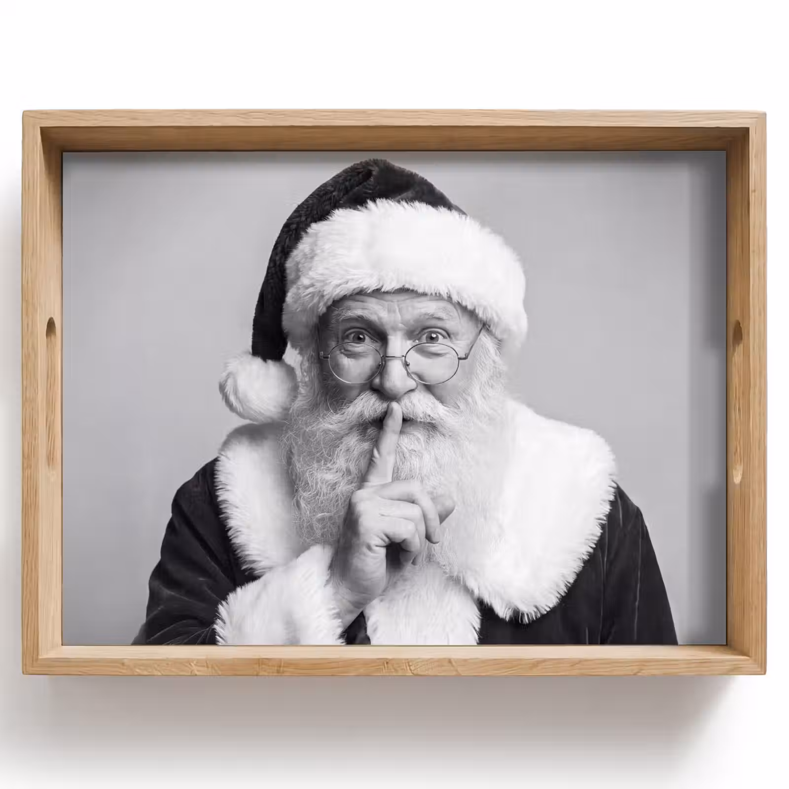 Dienblad - Kerstman - Zwart-wit - Kerst — 1