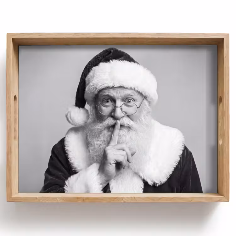 Dienblad - Kerstman - Zwart-wit - Kerst — 1