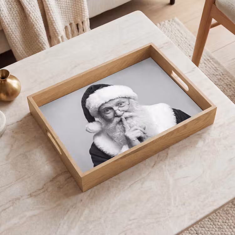 Dienblad - Kerstman - Zwart-wit - Kerst — 2