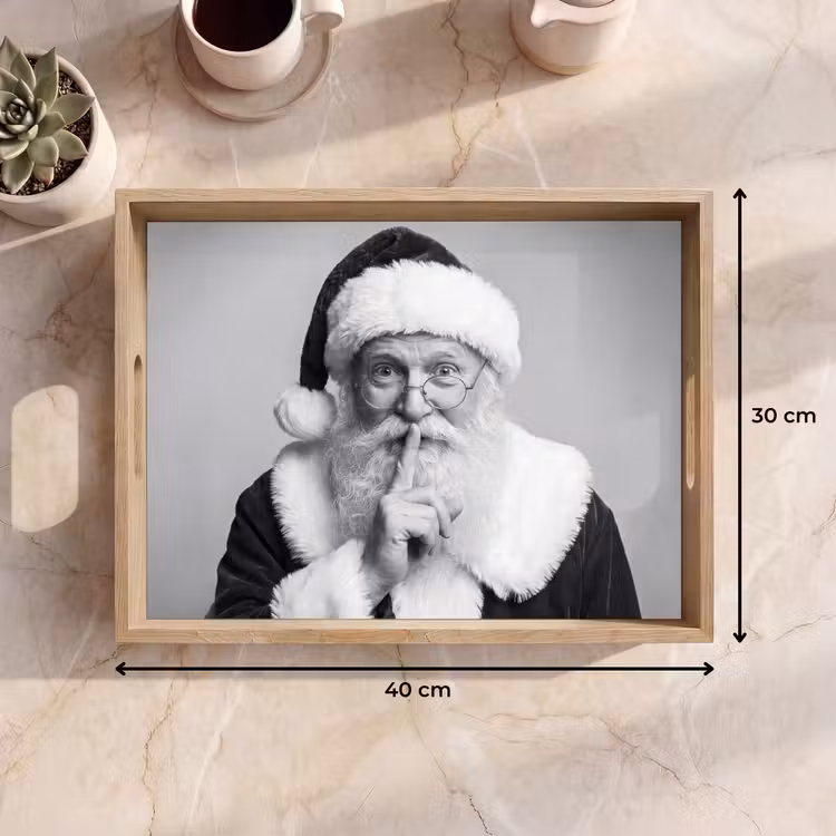 Dienblad - Kerstman - Zwart-wit - Kerst — 9
